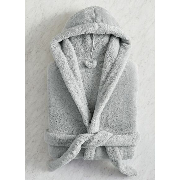 Pottery Barn Women's Sz Small Gray Fireside Hooded Robe - Picture 5 of 5